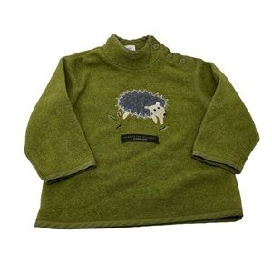 2000 Vtg 24M Baby Gap Fleece Hedgehog Top Rugged Wear Always the Warmest Y2K
